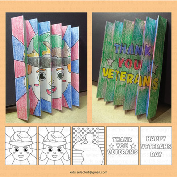 Veterans day activities craft agamograph art coloring math board soldier thank