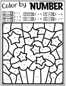 Free memorial day color by number sheets