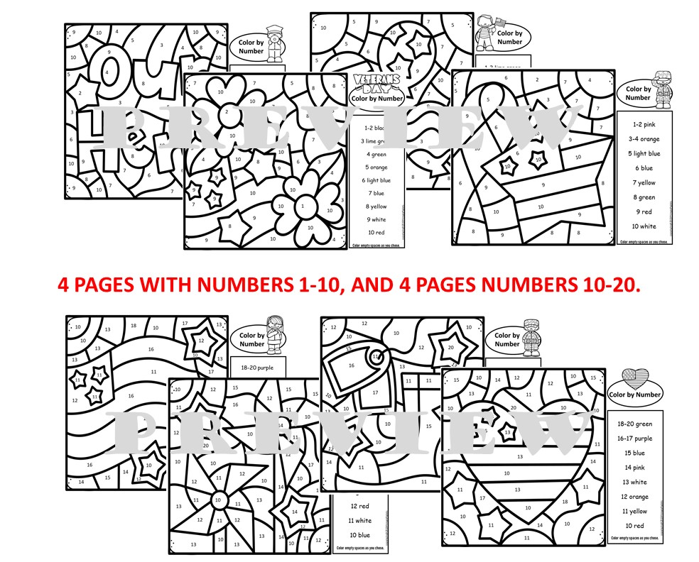 Veterans day color by number made by teachers