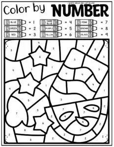 Free memorial day color by number sheets