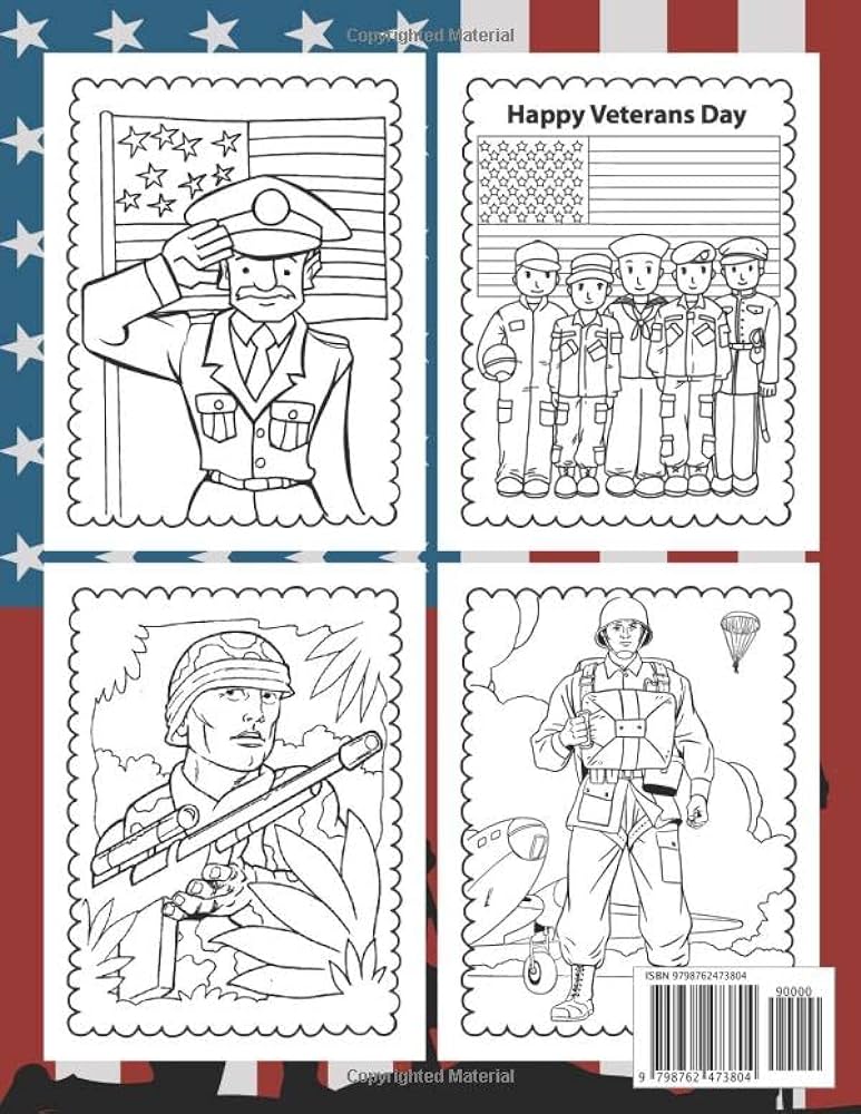 Veterans day coloring book for kids usa veterans unique collection of coloring pages for kids preschool kindergarten boys girls great gifts for american children press stephen martinez books