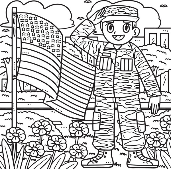 Hundred coloring page memorial day royalty