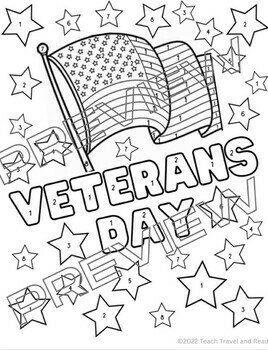 Veterans day unit rate easy coloring page by teach travel and read