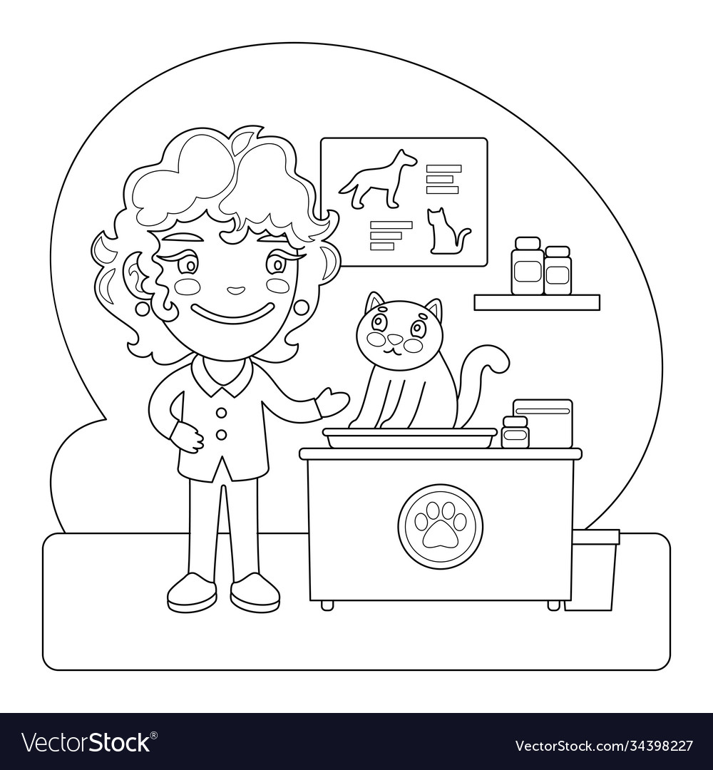 Vet coloring page royalty free vector image