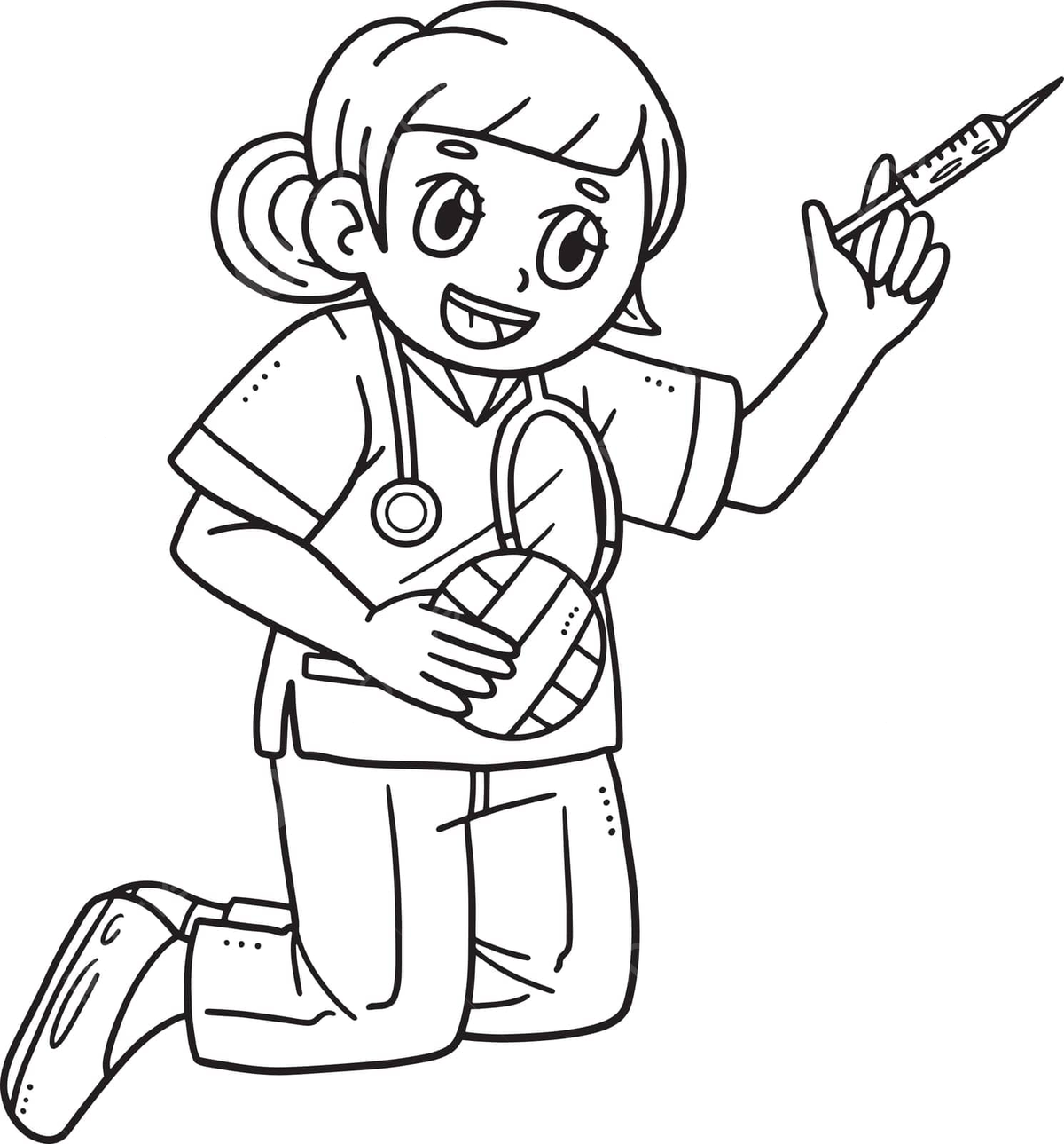 Veterinarian isolated coloring page for kids colouring book colouring page toddler vector colouring book colouring page toddler png and vector with transparent background for free download
