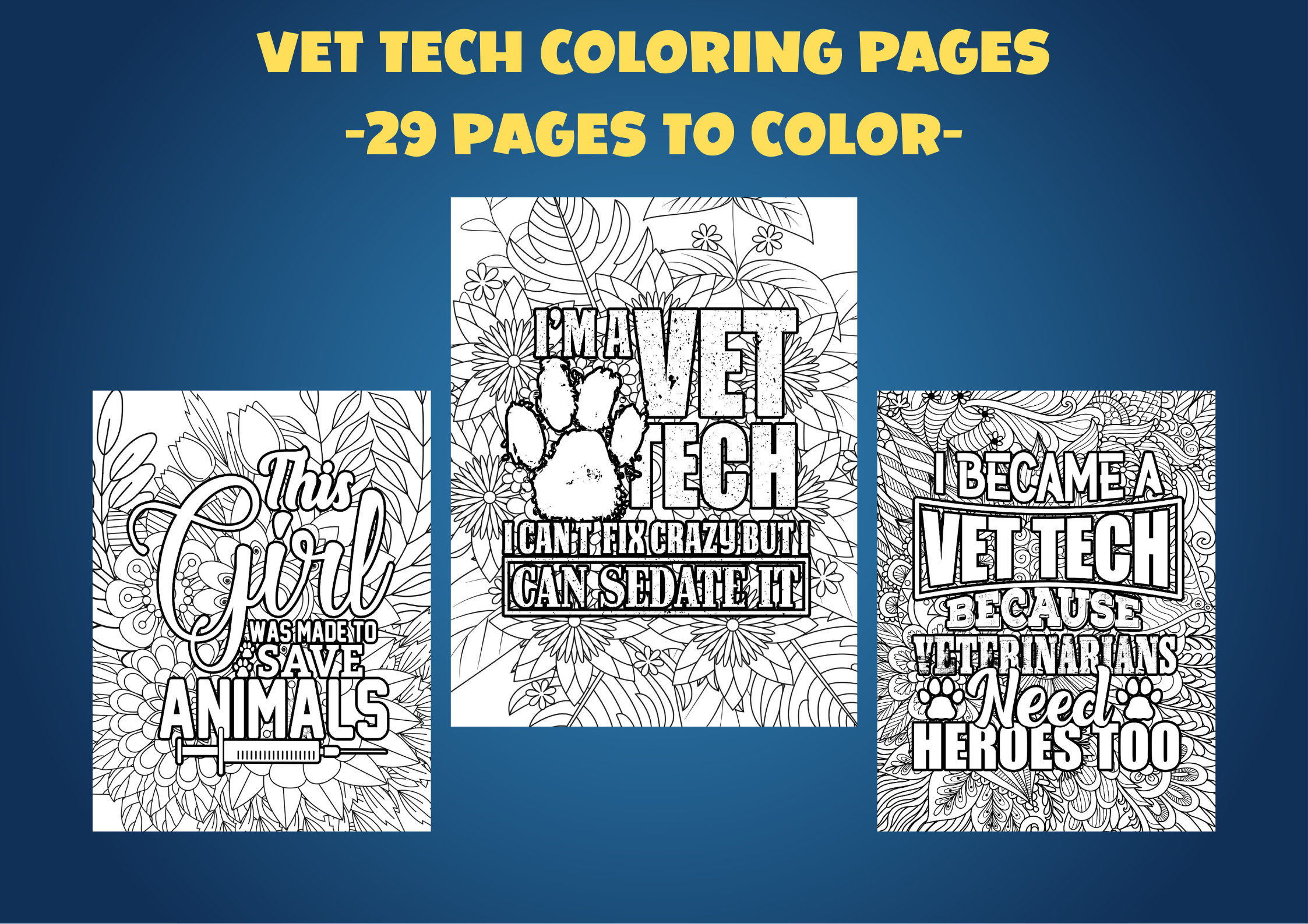Vet tech quotes coloring pages funny and inspirational veterinary technician coloring book funny gift idea for veterinary technicians