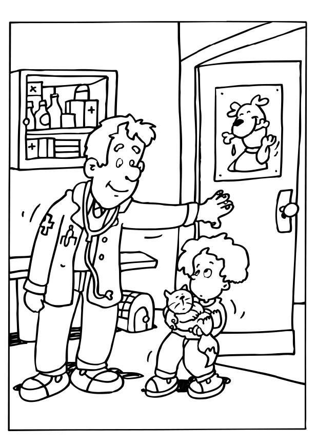 Veterinarian coloring pages