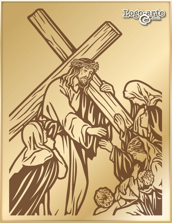 Novena estaciãn del viacrucis jesãºs encuentra a las mujeres de jerusalãn aquel viernes a ambos lados del câ desenho religioso arte de cristã imagens de cristo