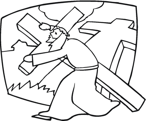 Stations of the cross coloring page free printable coloring pages
