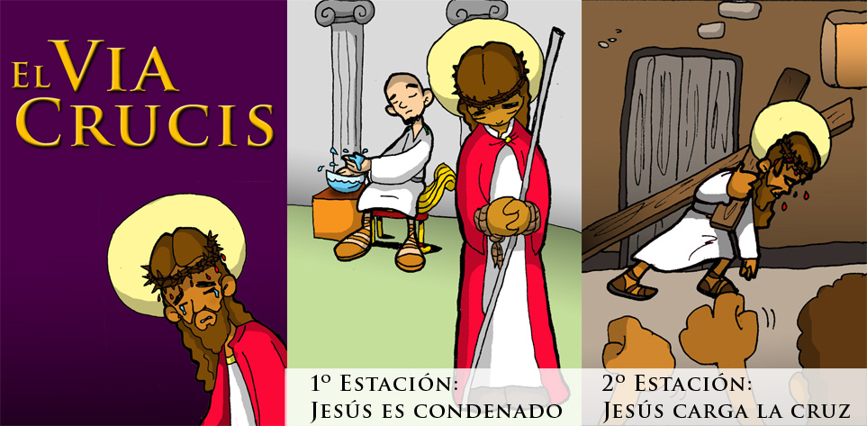 Vãa crucis para niãos pintar
