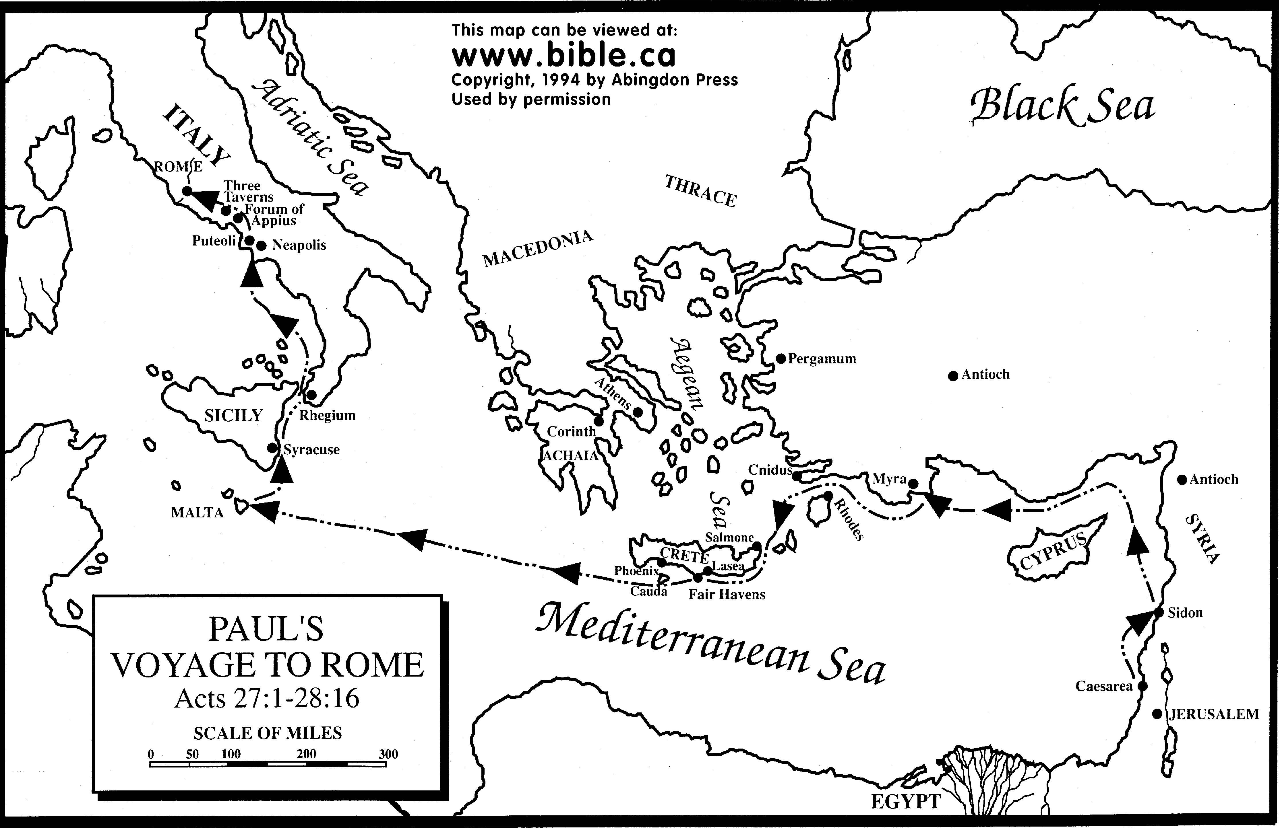 Bible maps pauls journey to rome tectonica de placas separadores cristianos mapas