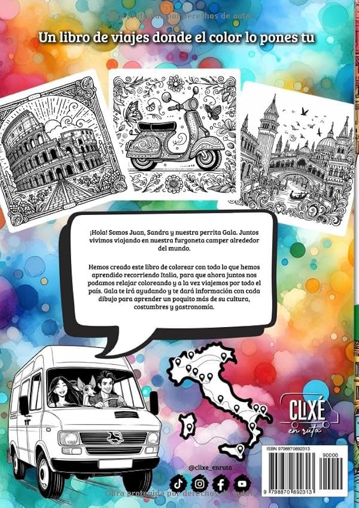 Colorea y viaja ediciãn italia en ruta clixã serra san ramãn sandra mãrquez juan pablo libros