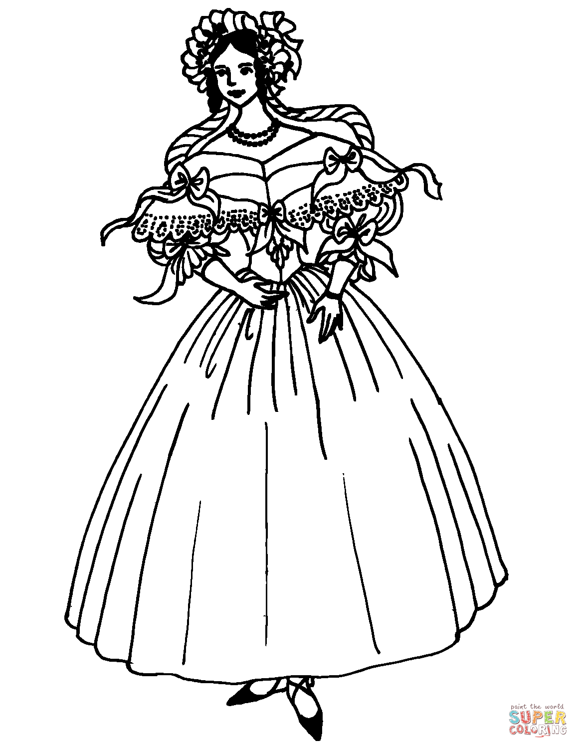 Victorian lady coloring page free printable coloring pages