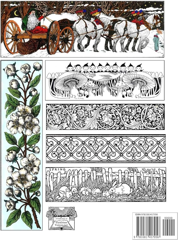 Victorian bookmarks to color allen moira books