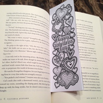 Valentines day coloring bookmarks by tracee orman tpt