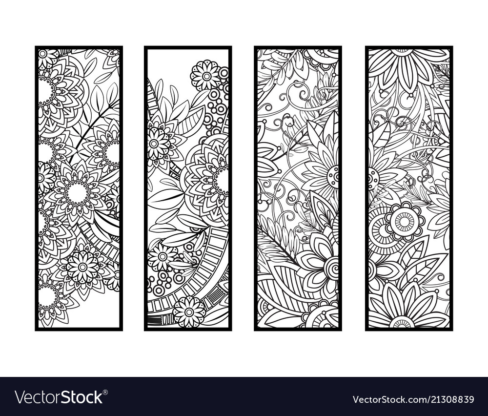 Coloring bookmarks set royalty free vector image