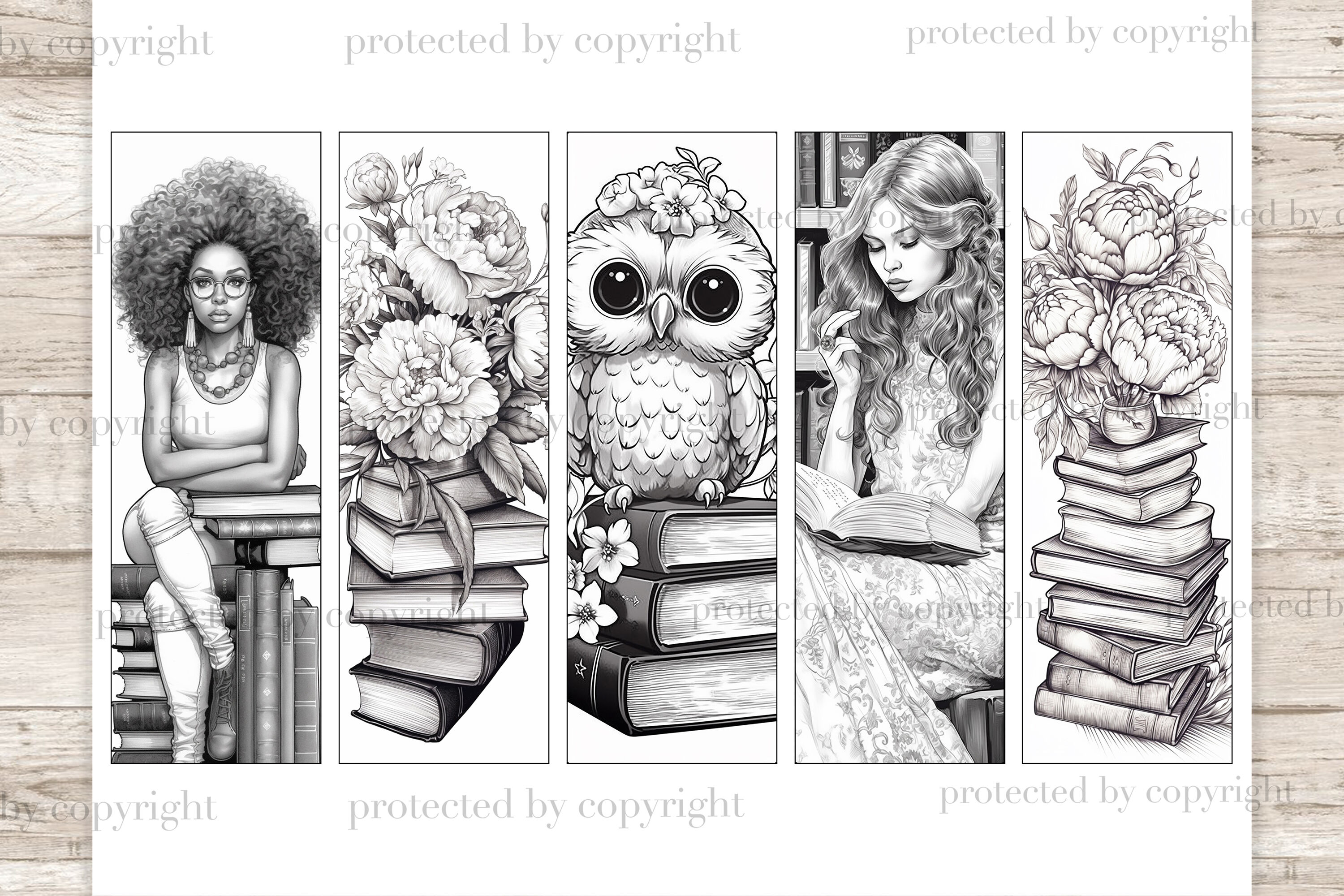 Coloring bookmarks printable print and cut bundle by glamartzhanna