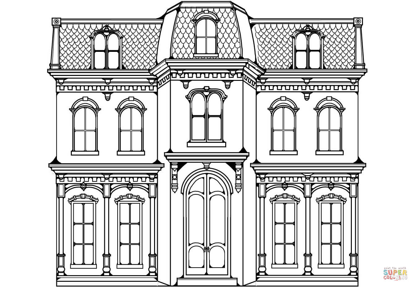 Victorian home coloring page free printable coloring pages