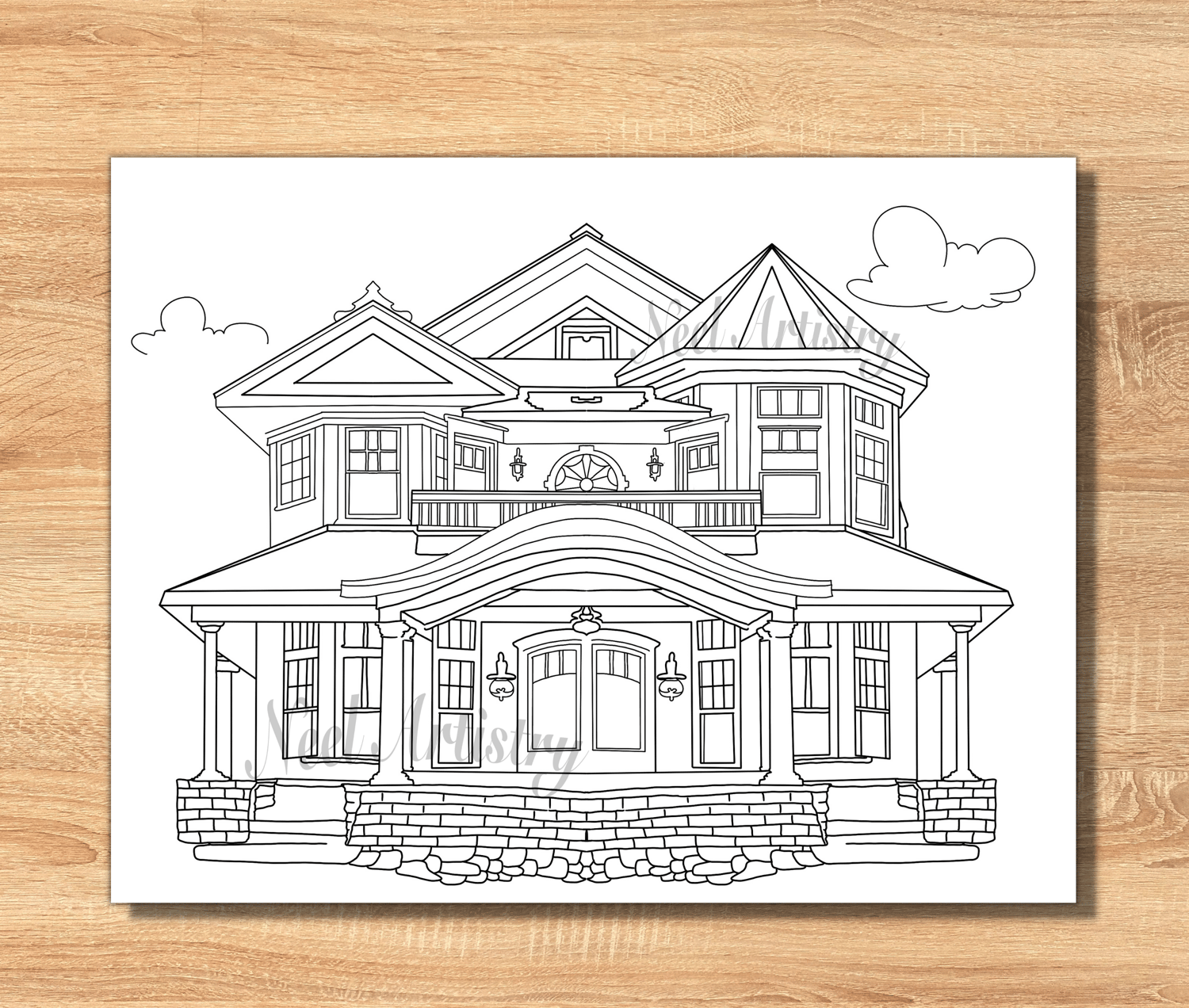 House coloring pages for adults procreate coloring set of dream houses victorian house printable coloring collection instant download