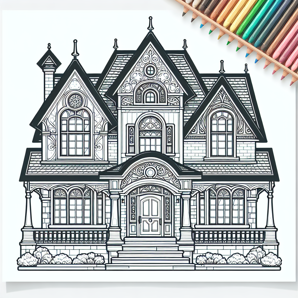 Dream house mansion coloring pages