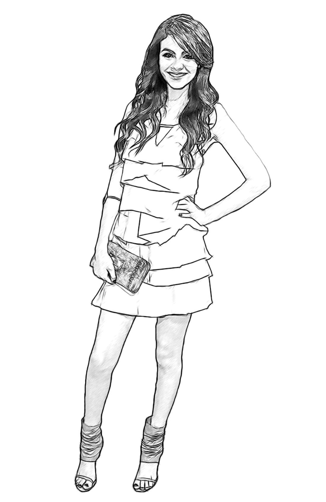Victoria justice celebrity coloring page by dan newburn coloring pages victorious justice color
