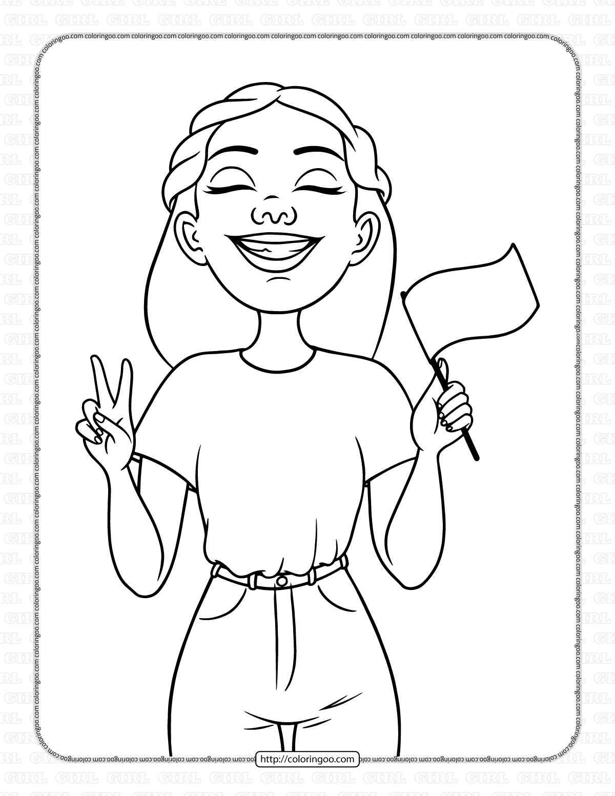 Victorious girl coloring page