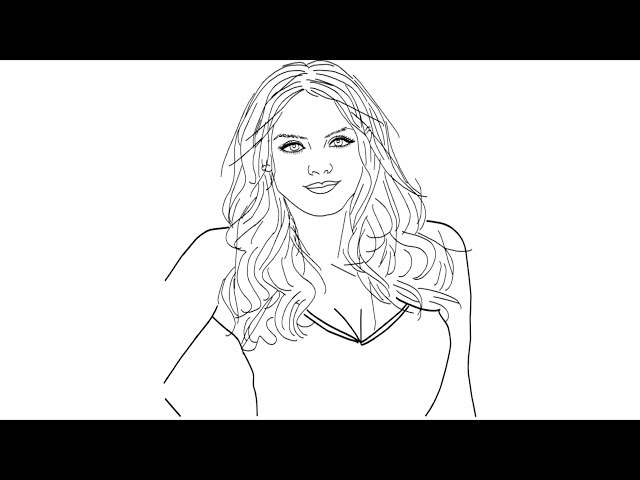 How to draw elizabeth gillies face easy step by step