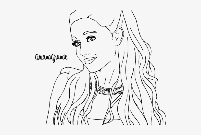 Ariana grande with necklace coloring page coloringcrew