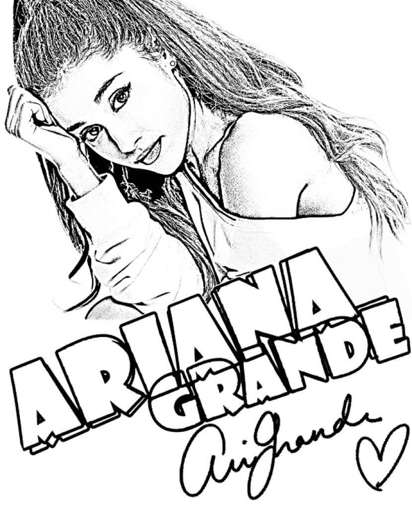 Ariana grande coloring page
