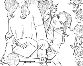 Spring sweethearts downloadable coloring page pack