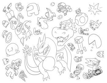 Videogame character coloring page by josh swenson tpt