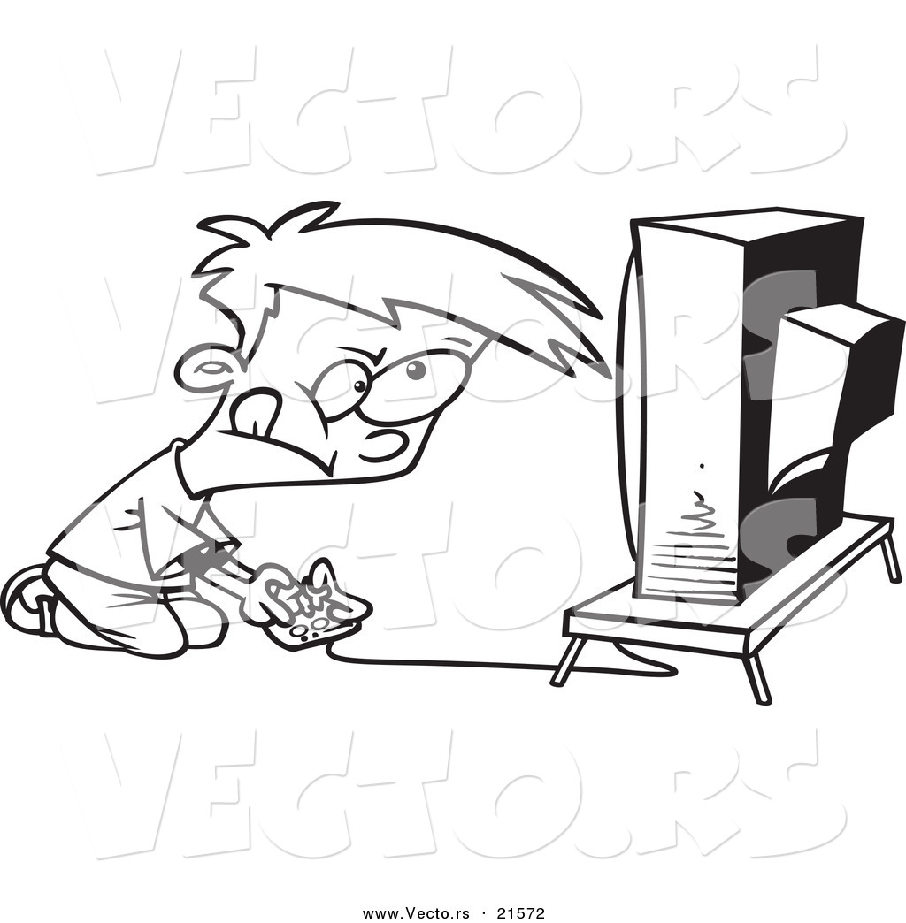 R of a cartoon video game boy