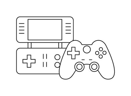 Game console outline stock vector illustration and royalty free game console outline clipart