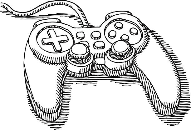 Video game controller drawing stock illustration
