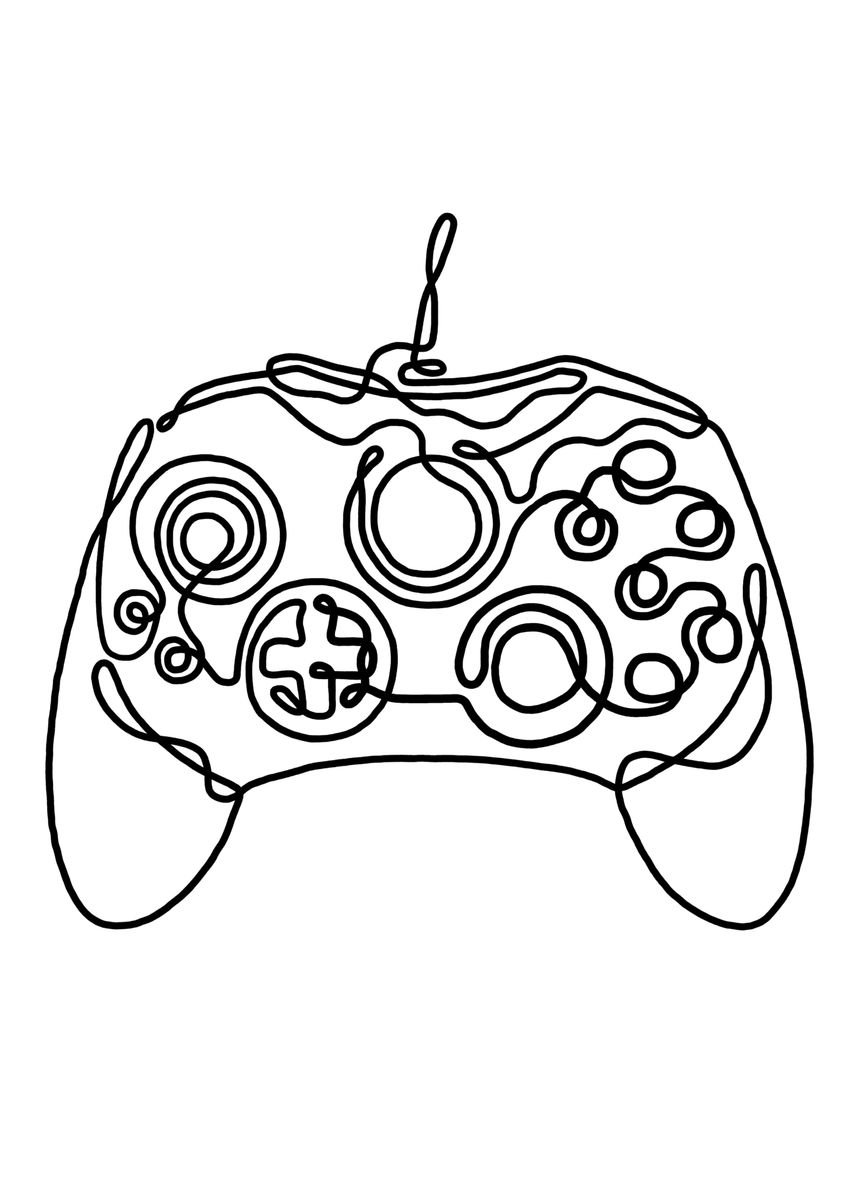 Video controller game poster picture metal print paint by andrea guenther