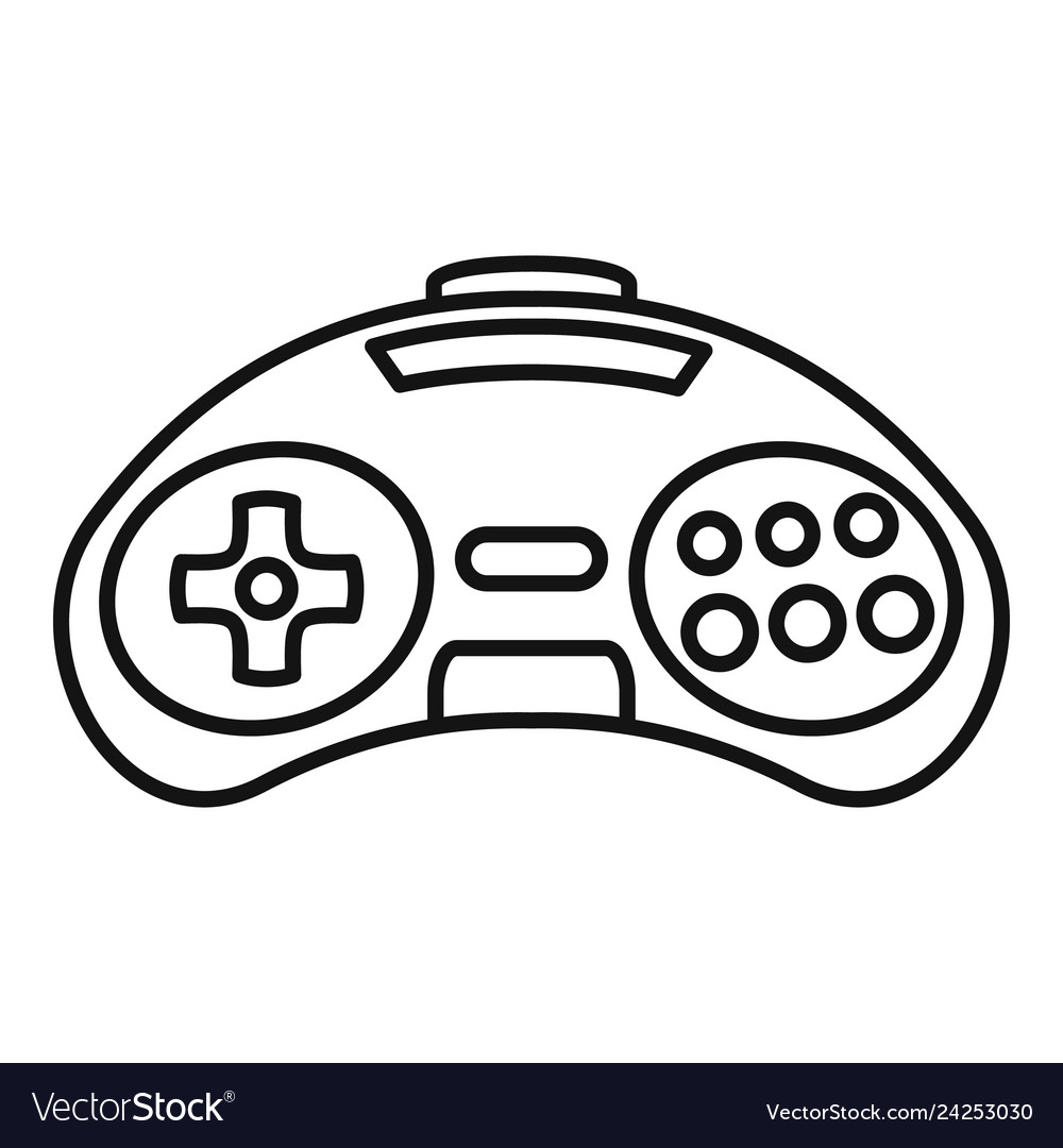 Videogame controller icon outline style royalty free vector