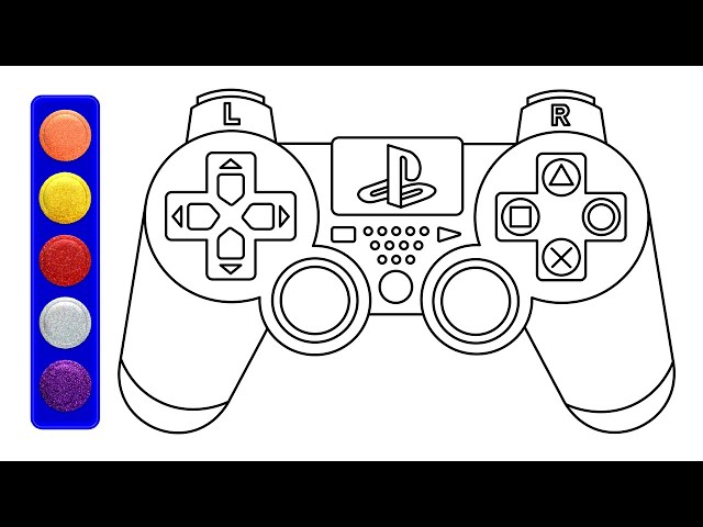 Glitter playstation controller drawing and coloring playstation controller coloring pages