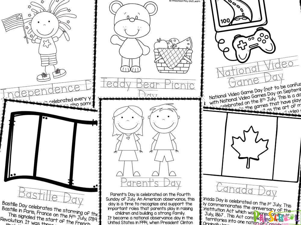 Free printable july coloring pages for kids