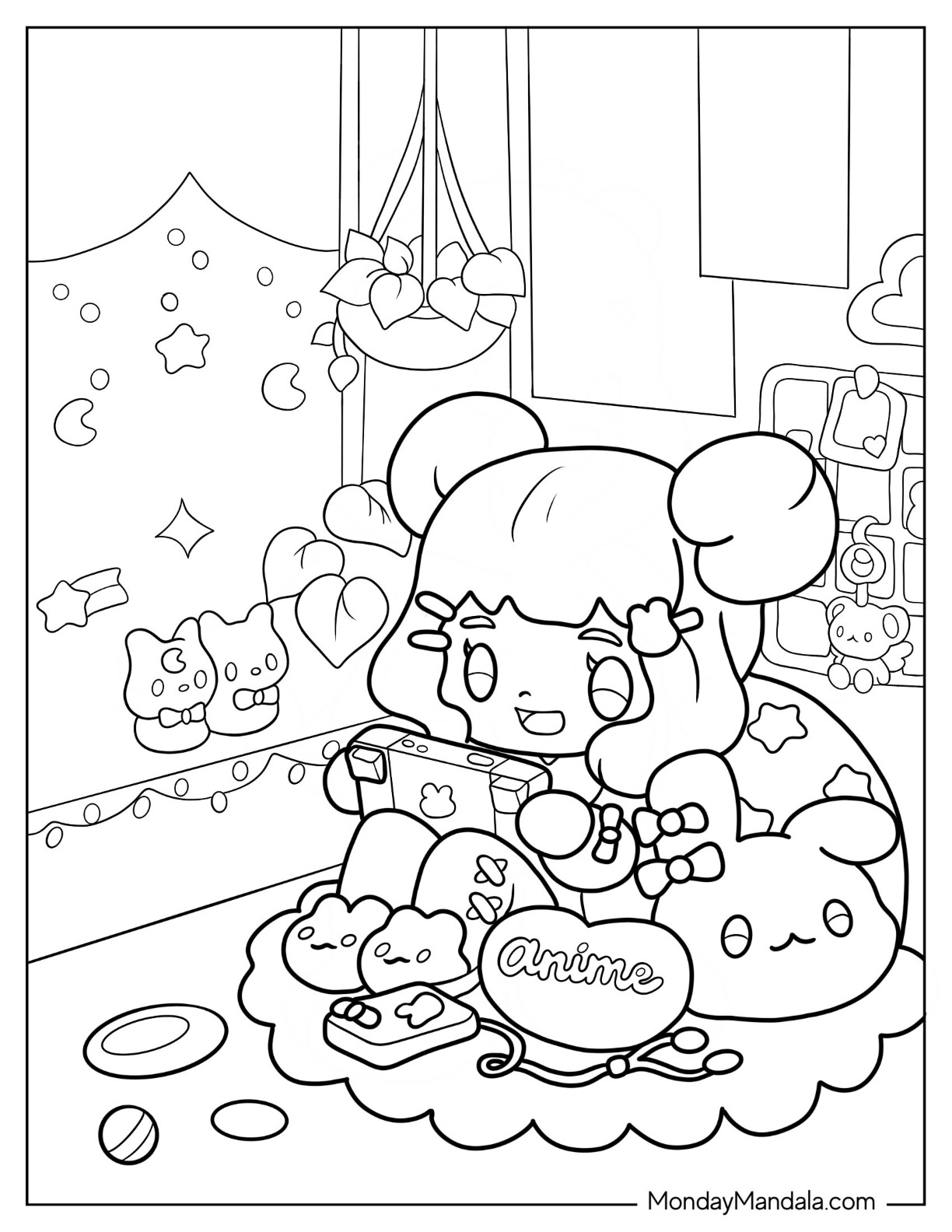 Chibi coloring pages free pdf printables