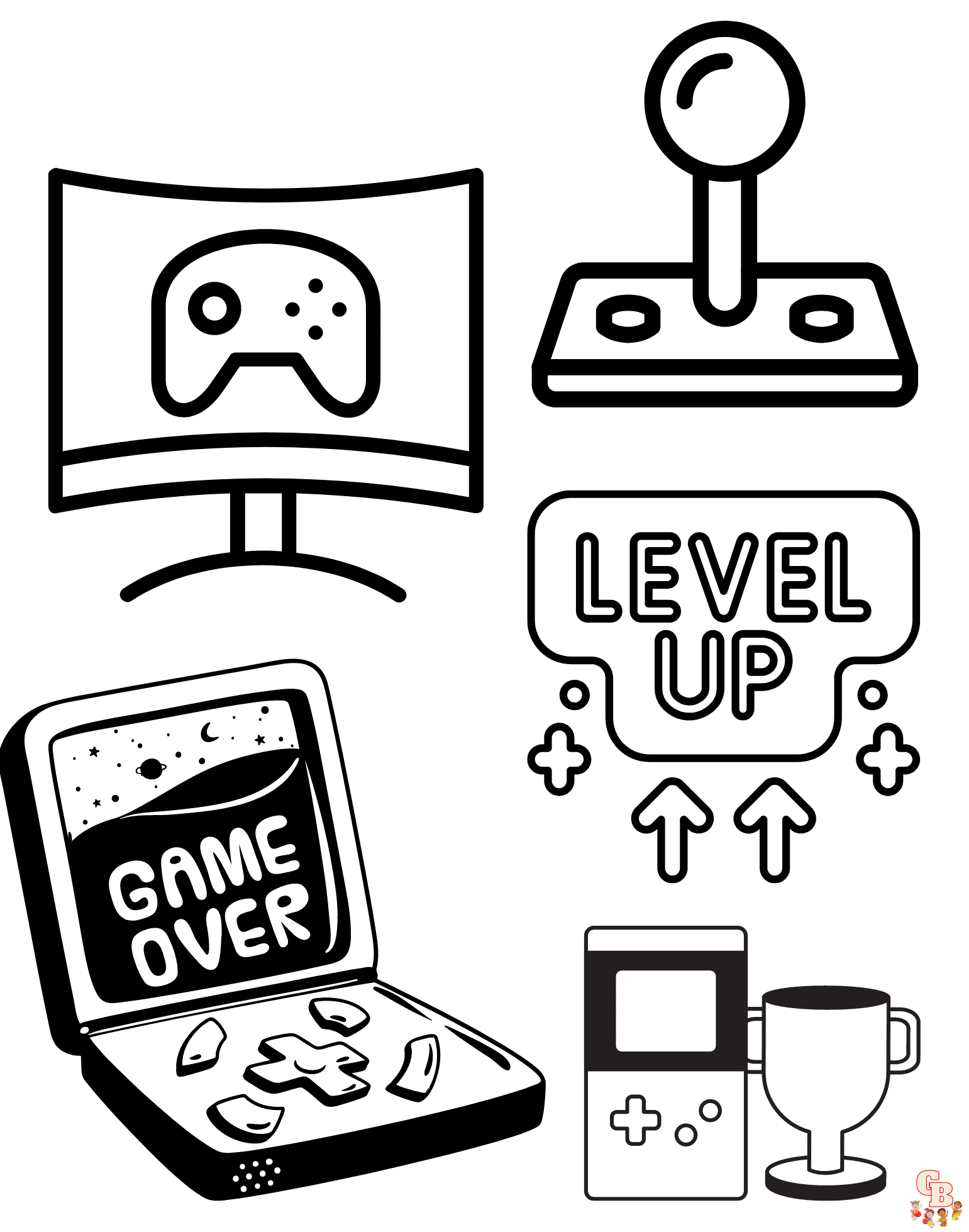 Printable gaming coloring pages free for kids and adults