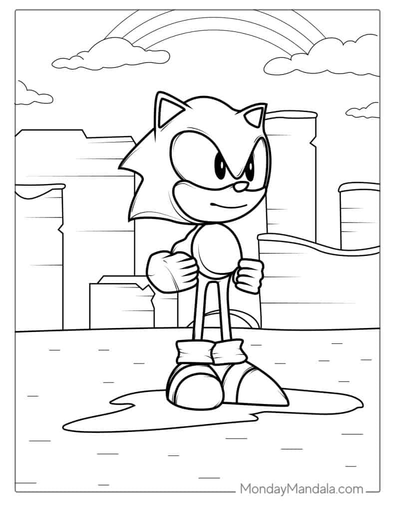 Sonic coloring pages free pdf printables
