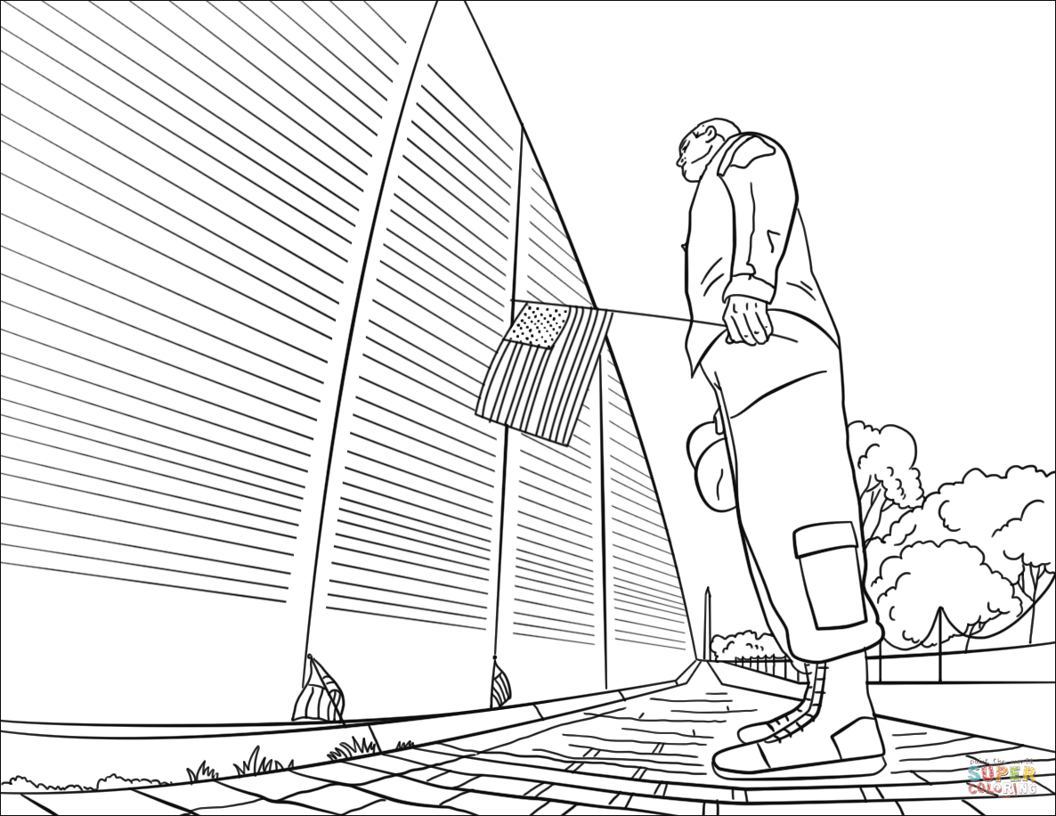 Vietnam veterans memorial coloring page free printable coloring pages