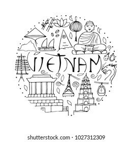Culture vietnam round design concept asian stock vector royalty free