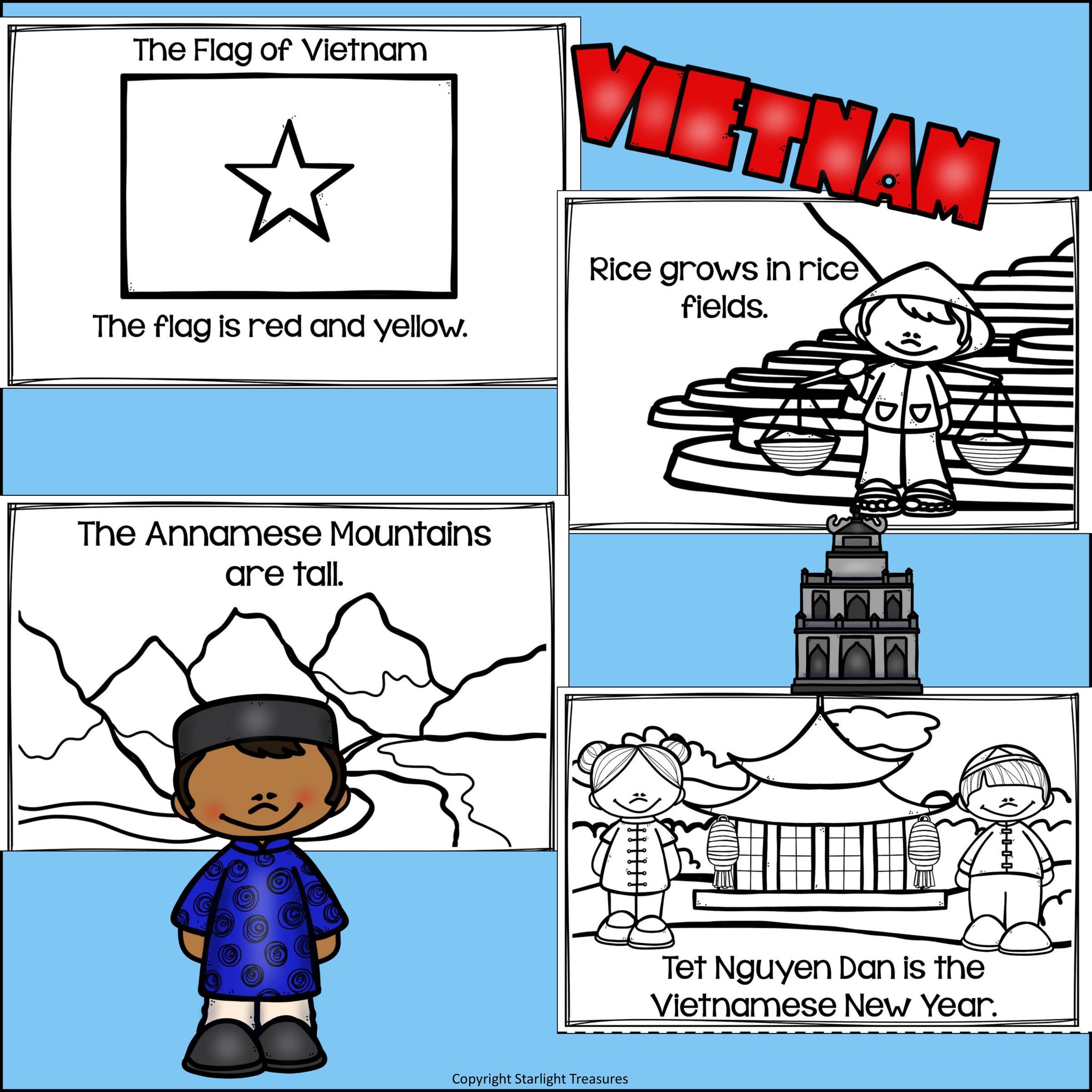 Vietnam mini book for early readers