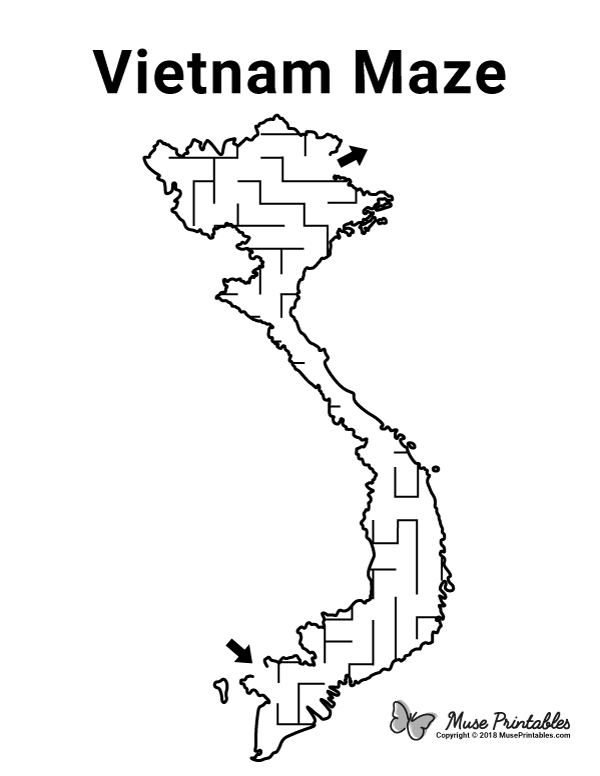 Free printable vietnam maze download it at httpsmuseprintablesdownloadmazevietnam world thinking day vietnam maze