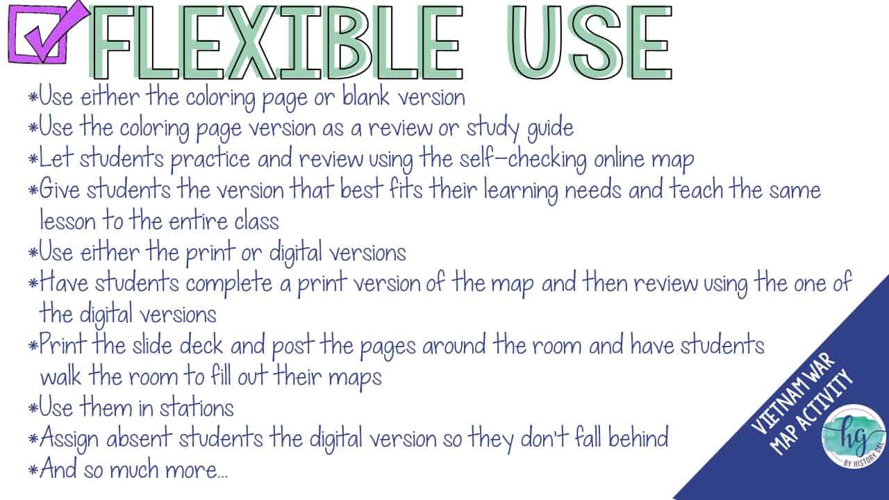 Vietnam war map activity