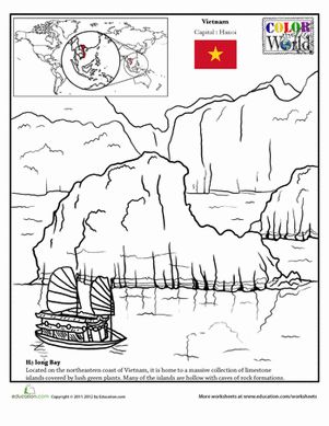 Color the world ha long bay worksheet education education ha long bay classical conversations homeschool