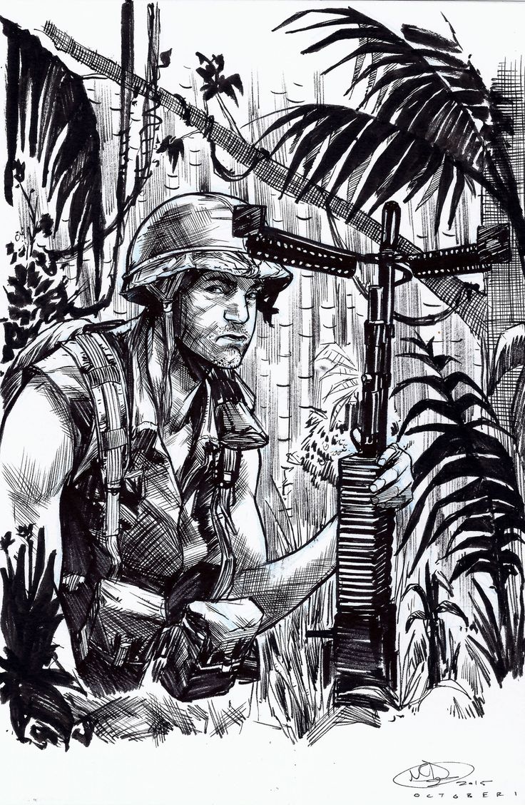 Captivating vietnam soldier drawing