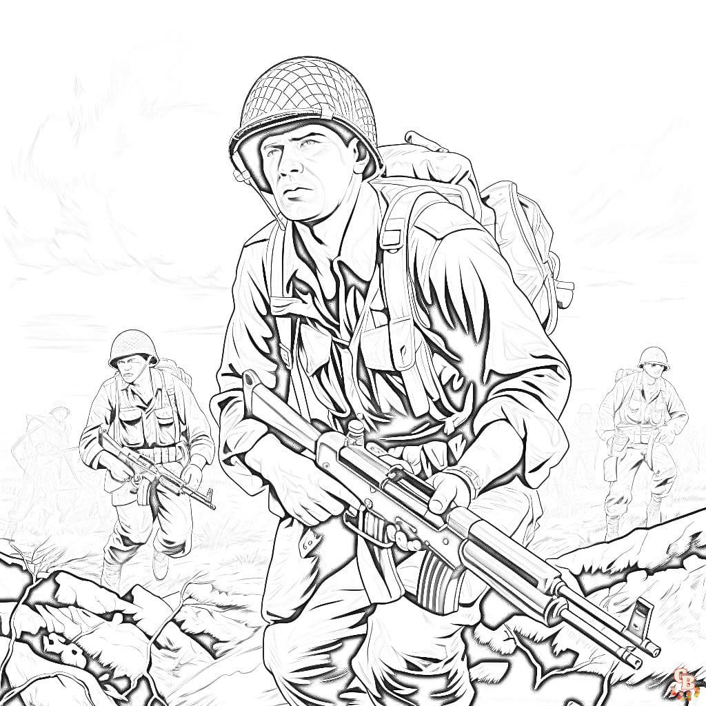 Printable war coloring pages free for kids and adults