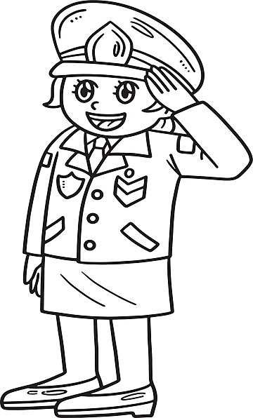 Saluting soldier isolated coloring page for kids outline drawing color vector wing drawing ring drawing soldier drawing png and vector with transparent background for free download